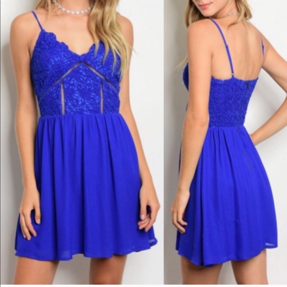 Soieblu Princess Cut Lace Bodice Dress